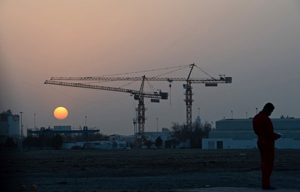 A picture shows a partial view of the Msaffah industrial district in the Emirati capital Abu Dhabi on January 17. [AFP]