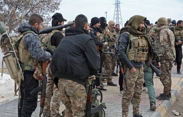 Members of the Syrian Democratic Forces are pictured in the northern Syrian city of al-Hasakeh on January 24. [AFP]