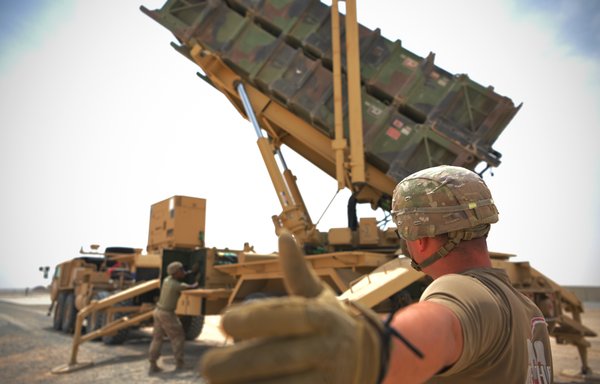 US military personnel conduct drills with the Patriot missile system at Al-Dhafra air base in the United Arab Emirates last May. [CENTCOM]