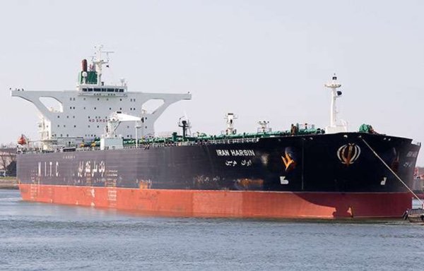 Iran is using different tactics to circumvent sanctions on its oil sales. The Iranian Harsin tanker seen here in April 2021. [Tebyan.ir]