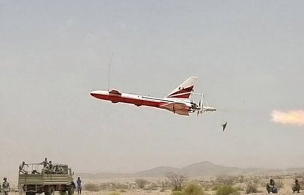The Ababil drone is seen here during a military drill in this undated photo. [Mashregh.ir]