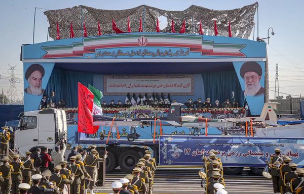 Iran showcased some 50 drone models during a military parade in Tehran on April 18, Army Day. [Iranian Ministry of Defence]