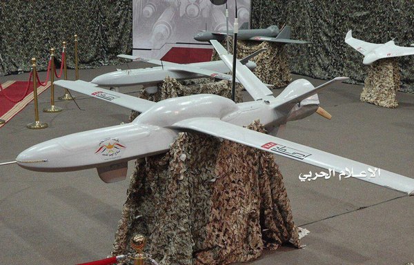 The Iran-backed Houthis used the Samad-3 drone, seen here, in several attacks on Saudi Arabia and the UAE. [Yemen Military Media]
