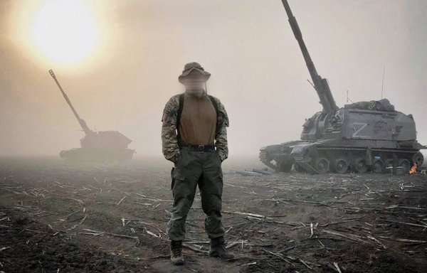 A Wagner mercenary in Ukraine in May. [File]