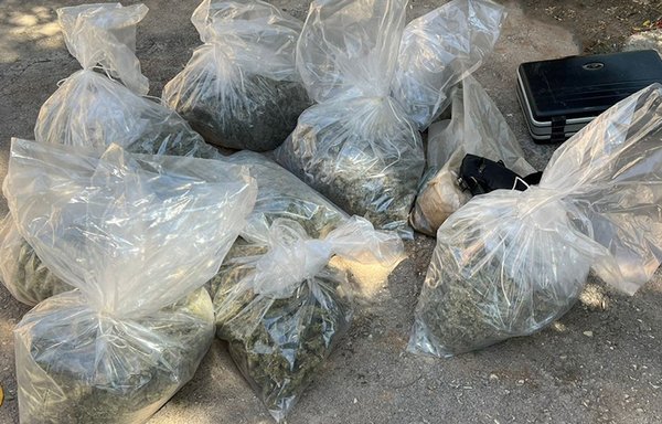 The Lebanese army displays illicit drugs it seized during raids it has been conducting in al-Sharawneh district of Baalbek since June 3. [Lebanese Army Command Directorate of Guidance]