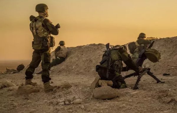 صورة تمت مشاركتها عبر مواقع التواصل الاجتماعي تظهر مرتزقة روس في سوريا. [من الأرشيف]