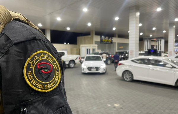 An Iraqi National Security Council member monitors a gas station on June 25. [Iraqi Ministry of Defence]