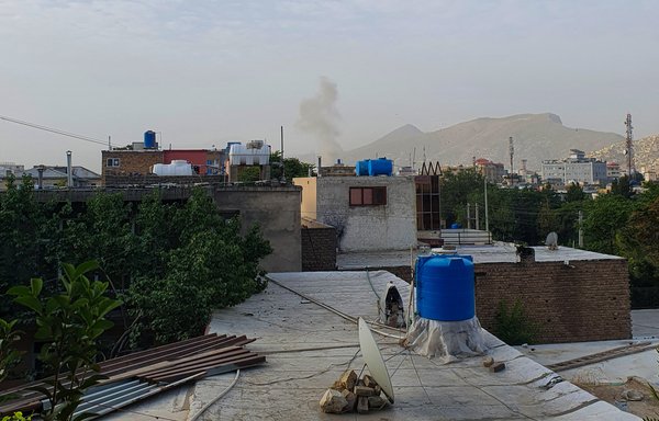 In this photograph taken July 31, smoke rises from a house following a US drone strike in the Sherpur area of Kabul, Afghanistan, where al-Qaeda chief Ayman al-Zawahiri was killed. [AFP]
