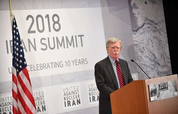 Then-US national security adviser John Bolton speaks at the United Against Nuclear Iran Summit in New York on September 25, 2018. [Mandel Ngan/AFP]