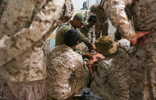 US Marines, as part of the Native Fury exercises on August 12, conducted medical training for Saudi personnel. [CENTCOM]