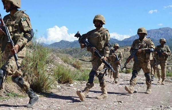 Pakistani military personnel during a patrol in 2018. Pakistan is seen as particularly vulnerable to suffering the consequences of being closely allied with China. [Pakistan Army]