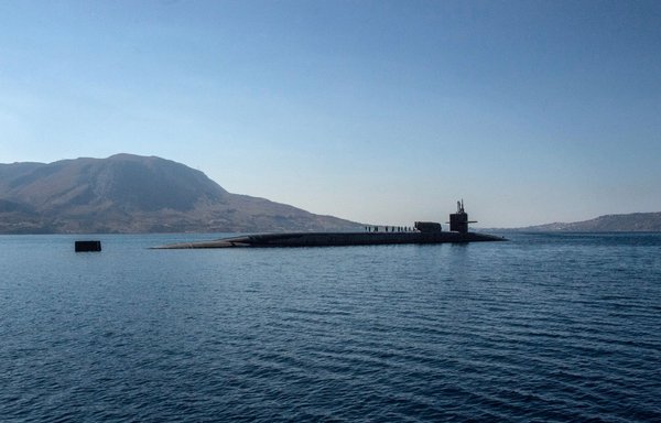 The Ohio-class guided-missile submarine USS Florida prepares to transit the Mediterranean on October 15, 2019. [CENTCOM]