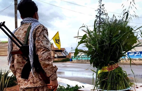 A member of the IRGC-controlled Fatemiyoun Division is seen here in Palmyra in a photo posted on Telegram by the militia on May 20, 2020.