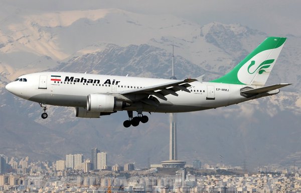 Mahan Air flight above Tehran. The airline, which is partly owned by the IRGC, has been tied to weapon and militant transfers for years. [File]