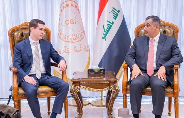 Central Bank of Iraq governor Mustafa Ghaleb Makhaif November 27 met in Baghdad with a US delegation headed by Jesse Baker, assistant deputy secretary of the US Treasury for terrorism and financial crimes. [Central Bank of Iraq]