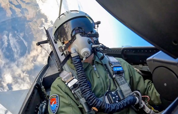 A pilot in a J-10 fighter on January 6. [Chinese Ministry of Defence]
