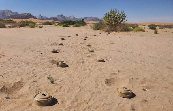 Landmines form a lethal barricade in the Shabwa province districts of Usaylan and Bayhan. [Yemeni Observatory for Landmines]