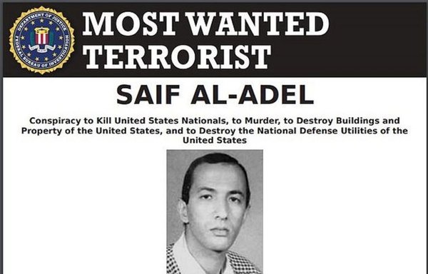 Saif al-Adel is on the US Federal Bureau of Investigation (FBI)'s list of 'Most Wanted' terrorists. [FBI/AFP]