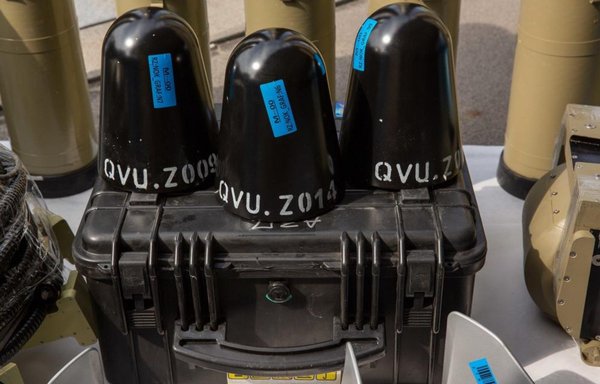 Impact sensor covers seized from a boat smuggling Iranian weapons by the UK Royal Navy are seen during inventory at a military facility on February 26. [US Army]