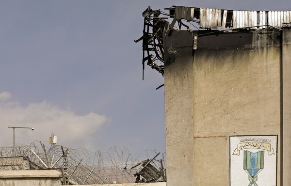 Evin prison northwest of Tehran shows damage following an October 16 fire in which eight Iranian inmates were killed. [Koosha Mahshid Falahi/Mizan/AFP]
