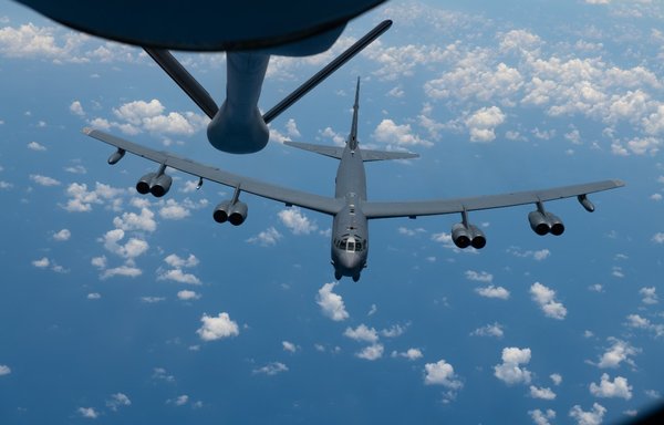 A US Air Force B-52 Stratofortress supports a mission in the Indo-Pacific region on April 16. [US Air Force]