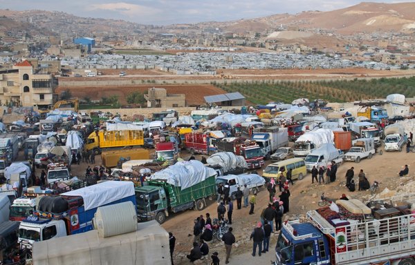 Syrian refugees prepare to leave Lebanon for Syria via the Wadi Hamid crossing in Arsal on October 26. [AFP]