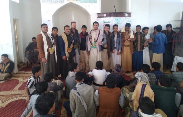 The Houthis inaugurate their 2023 summer camp programme in Sanhan district of Sanaa province. The camps have been described as thinly disguised recruitment centres. [General Authority for Martyrs' Families in Sanaa province]