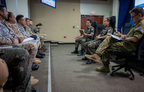 On April 30, military officers from several countries met with leaders from CMF's counter-piracy task force, CTF 151. Participants explored future opportunities to collaborate and strengthen efforts to deter and detect piracy in waters throughout the Middle East. [Combined Maritime Forces (CMF)]