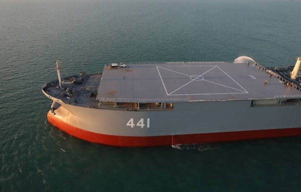 Makran, Iran's only forward base ship. [Tasnim News]