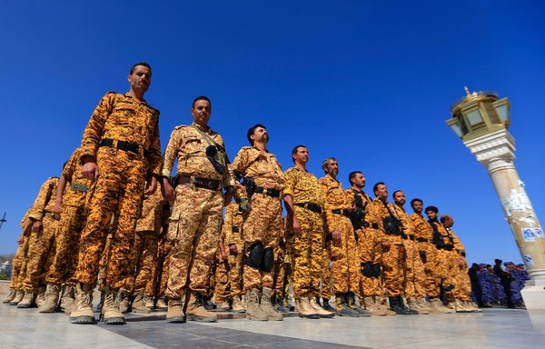 The Iran-backed Houthis have consistently persecuted religious minorities in Yemen, including members of the Bahai community. [Mohammed Huwais/AFP]