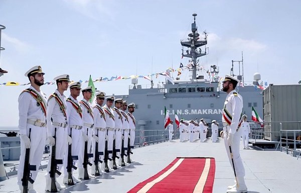 Members of the Iranian navy line up in formation on May 21. [Iranian Ministry of Defense]