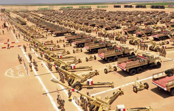 An artillery unit of the Egyptian army can be seen during a routine inspection. [Egyptian Armed Forces]